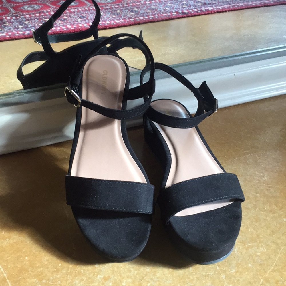 Black “Velvet” Platform Sandals